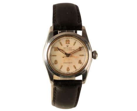 ROLEX OYSTER SPEEDKING GENTLEMAN'S STAINLESS STEEL WRISTWATCH, with manual wind movement, the silver dial with luminous batte