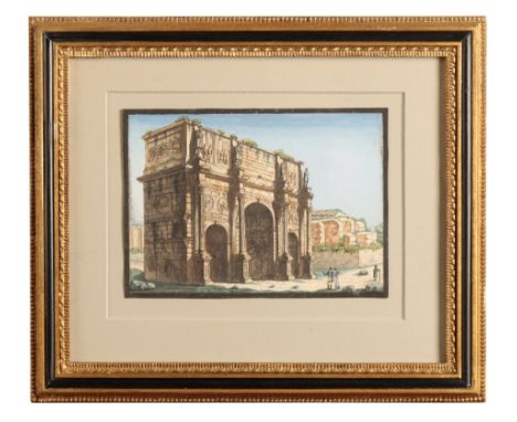 ITALIAN SCHOOL, 19TH CENTURY, A SUITE OF TWENTY VIEWS OF ROME, depicting figures beside various architectural landmarks of th