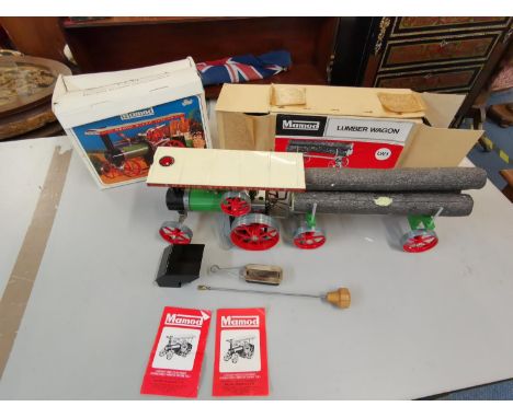 A Mamod TE1A steam tractor with original box together with a Mamod lumber wagon with original boxLocation: A2 