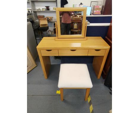 A contemporary light oak dressing table with matching stoolLocation: RAB 