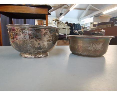 An early 20th century Sheffield silver bowl by Henry Wilkinson, together with a sterling silver bowl by Bailey, Banks and Bid