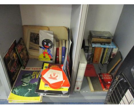 Two boxes of books and ephemera to include First Edition of T H White 'The Ill-Made Knight' 