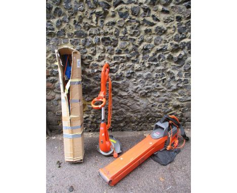 A Flymo Garden Vac, together with a Flymo Contour 500 Strimmer and a Chainsaw Strimmer Location: G 