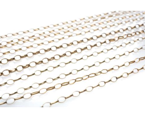 FOUR 9CT GOLD OVAL LINK CHAINS, 22.9gms gross (4)Provenance: deceased estate Neath Port Talbot County BoroughComments: light 