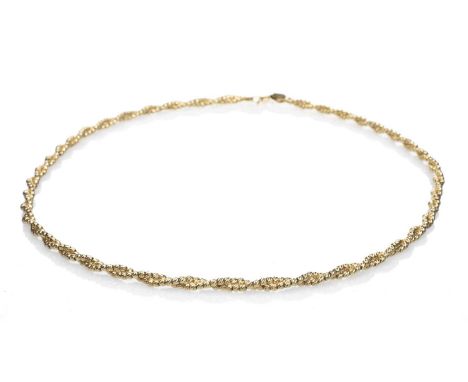 18CT GOLD SPIRAL LINK NECKLACE, stamped '750', 45cms long, 14.8gmsProvenance: Torfaen County Borough Comments: good overall, 