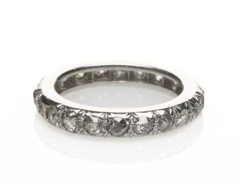 WHITE METAL DIAMOND ETERNITY RING, ring size K, 5.4gmsProvenance: private collection CardiffComments: good overall, light wea
