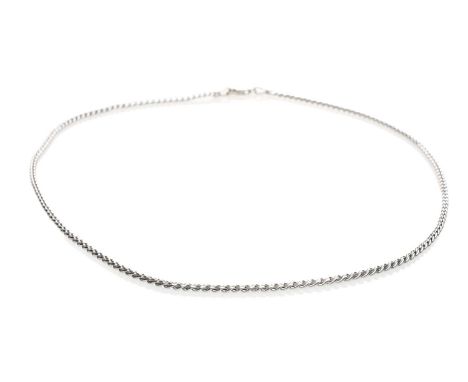 18CT WHITE GOLD CHAIN, stamped '750', 43cms long, 12.1gmsProvenance: Torfaen County Borough Comments: good overall, clasp wor