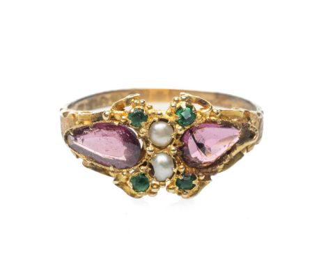 ANTIQUE 15CT GOLD 'SUFFRAGETTE' RING, ring size K 1/2, 1.7gmsProvenance: private collection MonmouthshireComments: wear overa