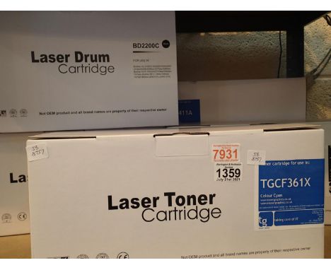 Shelf of mixed printer toner, various makers and types. Not available for in-house P&amp;P, contact Paul O'Hea at Mailboxes o