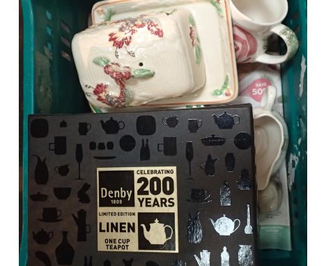 Selection of ceramics including Royal Doulton Siamese cats and boxed Denby teapot. Not available for in-house P&amp;P, contac