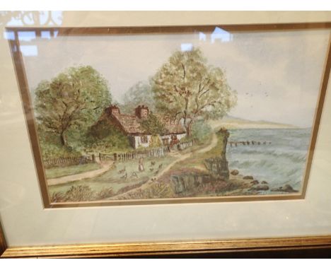 Water colour painting The Open Gate seaside scene. Not available for in-house P&amp;P, contact Paul O'Hea at Mailboxes on 019