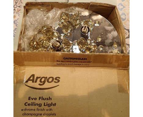 Eye flush ceiling light, unchecked. Not available for in-house P&amp;P, contact Paul O'Hea at Mailboxes on 01925 659133 