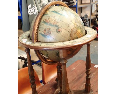 Retro oak mounted and globe. Not available for in-house P&amp;P, contact Paul O'Hea at Mailboxes on 01925 659133 