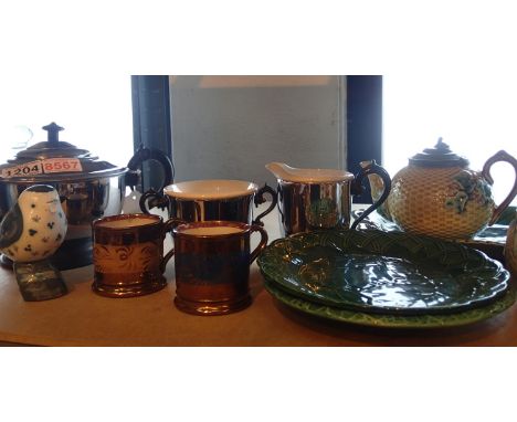 Ceramics and other items to include decorative leaf plates, teapot and lidded pot etc. Not available for in-house P&amp;P, co