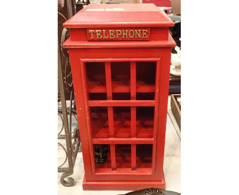 Two shelf storage box in the shape of a telephone box, H: 60 cm. Not available for in-house P&amp;P, contact Paul O'Hea at Ma