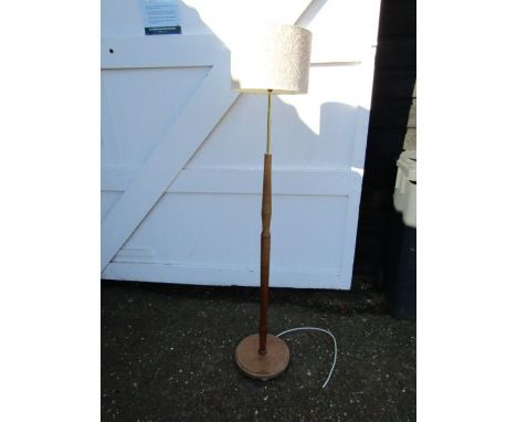 Wooden floor lamp with shade 