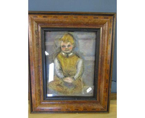 after Joan Eardley 'portrait of a boy' in pastel on sandpaper. 10x7"