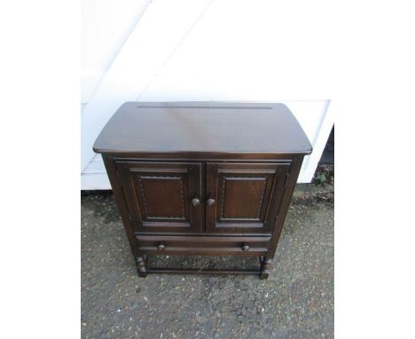 Ercol sideboard on legs with 2 door cupboard above 1 drawer H88cm W79cm D43cm approx