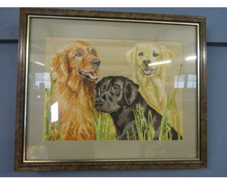 Cross stitch of hunting dogs 53x43cm