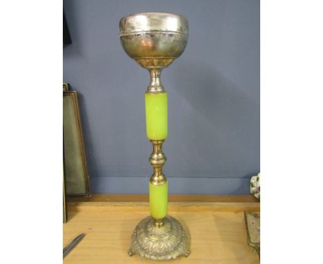 An onyx pedestal ashtray and lamp base