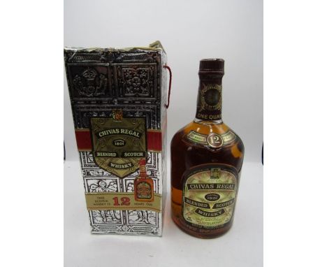 Chivas Regal scotch whiskey (1 quart size bottle) boxed