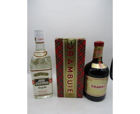 Drambuie in box and Jose Cuervo tequila