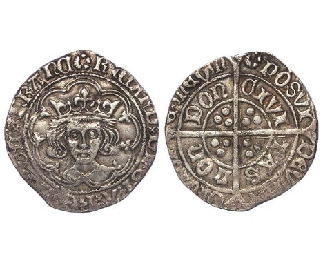 Richard III silver groat of London, reading RICARD, mm. Halved sun & Rose (1485 - 1487), Spink 2154, very light scuffs, well 