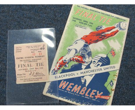 FA Cup Final Programme & Ticket for 24th April 1948 Blackpool v Manchester United (2)