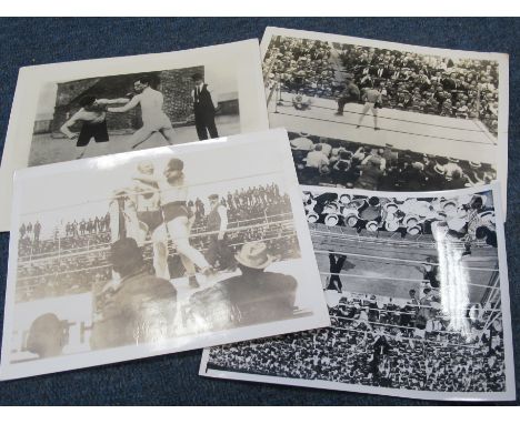 Boxing rare press photos mainly 8"x10" all carry The Ring back stamp, Johnny Kildare v Eugene Oregin 2/6/23 Jack Cross with S