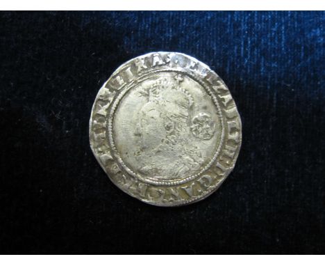Elizabeth I silver sixpence Third and Fourth Issues [1561-1577], mm. Eglantine [1573-1578] and dated 1575, flat on one quarte