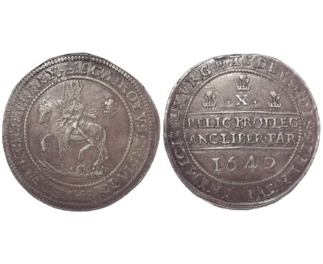 Charles I silver half-pound, struck from a Shrewsbury reverse die [see Brooker 803-804] present piece of Oxford, see same die