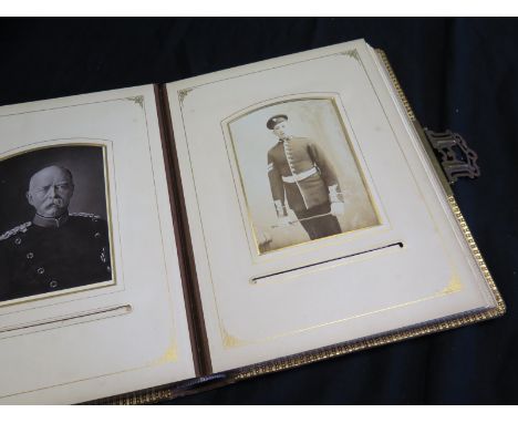 Carte De Visite and Portrait Photos in superb Victorian leather album in good condition. The Carte De Visites will include mi