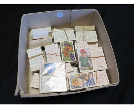 Gallaher, box containing approx 27 complete sets, some duplication, includes Aeroplanes, Army Badges, etc mainly G - VG cat v