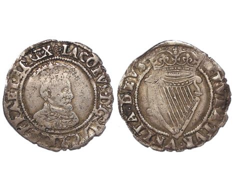 Ireland, James I silver Sixpence, Second Coinage, First Bust, mm. rose, 1605-1606, S.6517 nVF, rare and better than usually s