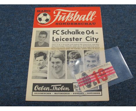 FC Schalke v Leicester City rare large magazine style programme for Friendly 2/8/1968 with match ticket (2)