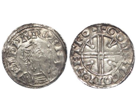 Edward the Confessor silver penny, Pyramids Type Spink 1184, obverse reads:- EADPARD REX:, reverse reads:- +GODRIC ON DETFO [