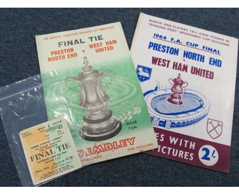 FA Cup Final programme, Ticket and Players brochure for Preston N.E. v West Ham 2/5/1964 (3)