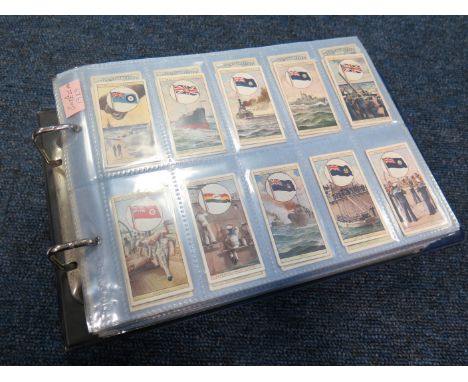 Album of 14 sets of Military Cigarette Cards, Life On Board A Man of War. Naval Dress and Badges, The Worlds Dreadnoughts, Al