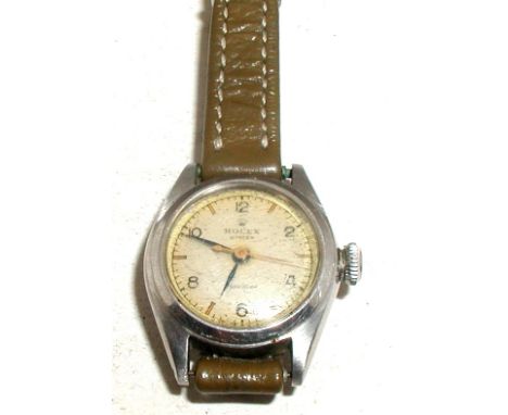 Lady's vintage Rolex wristwatch circa 1950 in a circular stainless steel case, dial inscribed 'Rolex Oyster Precision', inscr