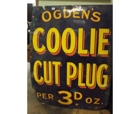 A large old Ogden's enamel tobacco advertising sign approx 4' x 3'