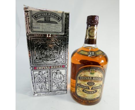 1.13 litre bottle of Chivas Regal Scotch whiskey with presentation box 