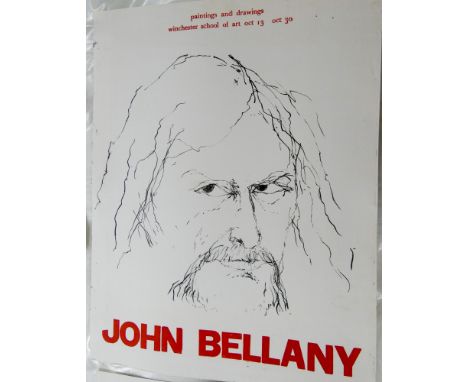John Bellany original screen print advertising poster of an exhibition, Winchester School of Art October 13 to October 30 and