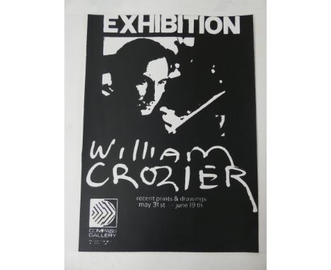 Collection of six exhibition posters and original art work to include exhibition by William Crozier at the Compass Gallery