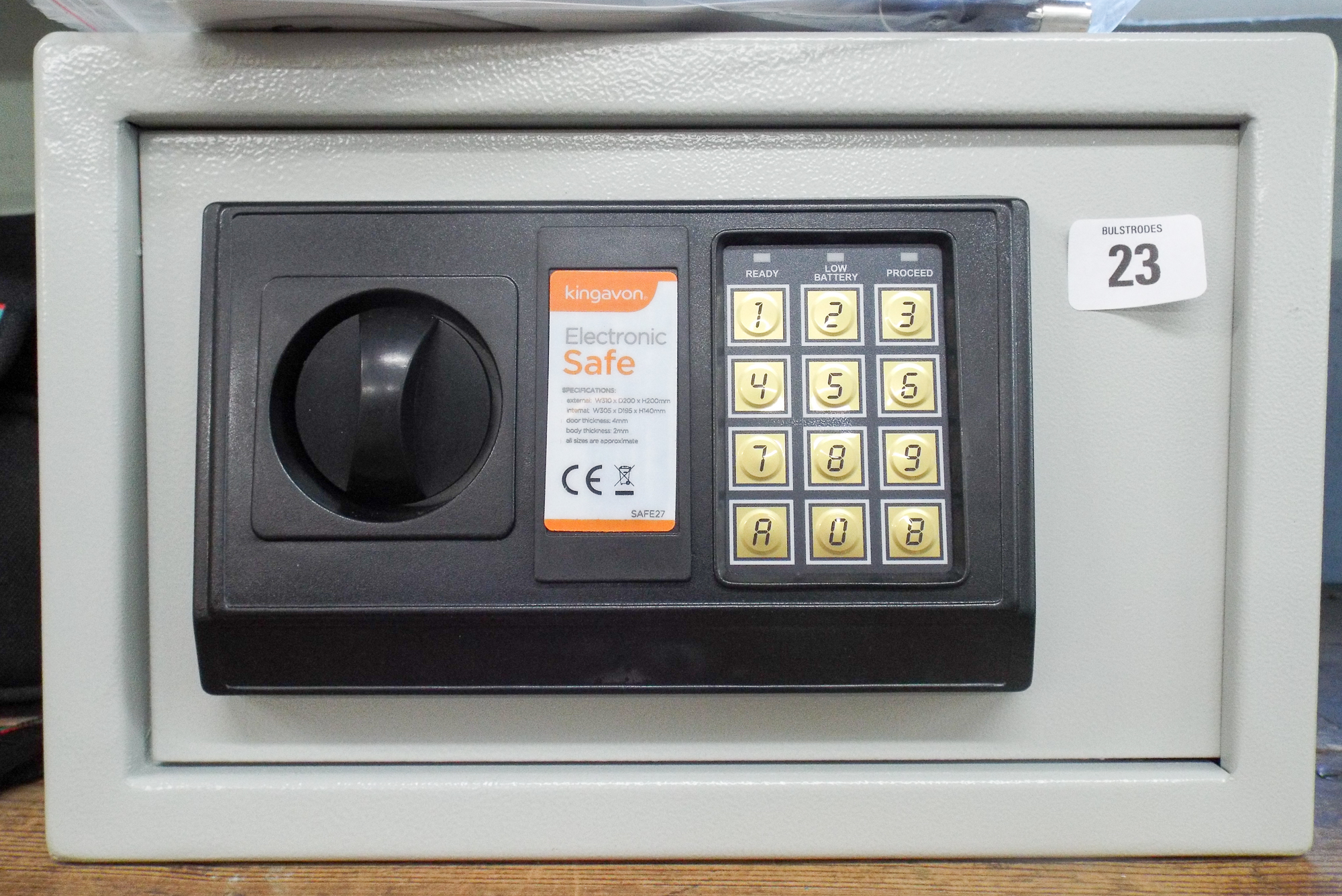 New electronic safe with keys and combination