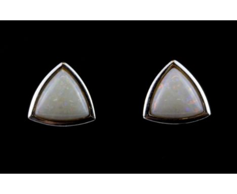 A pair of 9ct gold opal set stud earrings (with replaced butterflies).