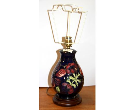 A Moorcroft pottery table lamp, H. 27cm
