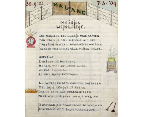 KAMP MALANG -- "MALANG". Diary by a (young) female prisoner, dating from 30 Sept. 1943 to 7 March 1944. Ms. in Dutch on paper
