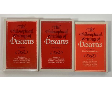 DESCARTES, R. The philosophical writings. Transl. by J. Cottingham (a.o.). (1996-97). 3 vols. xii, 418; xi, 428; xviii, 411 p