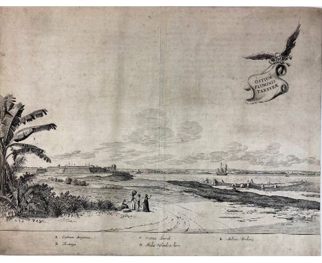 SOUTH AMERICA -- "CASTRUM MINÆ." - "OSTIUM FLUMINIS Parabyæ" - "PRIMU[M] PRÆLIUM NAVALE INTER I. Tamaricam et Goianam XII ian