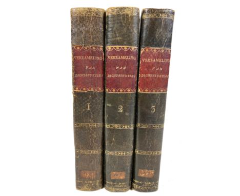 VERZAMELING van Dichtstukjes. 2nd h. 19th c. Ms. in ink on paper (r° &amp; v°). Tog. 3 vols., numbered on spines "1, 2, 3". (